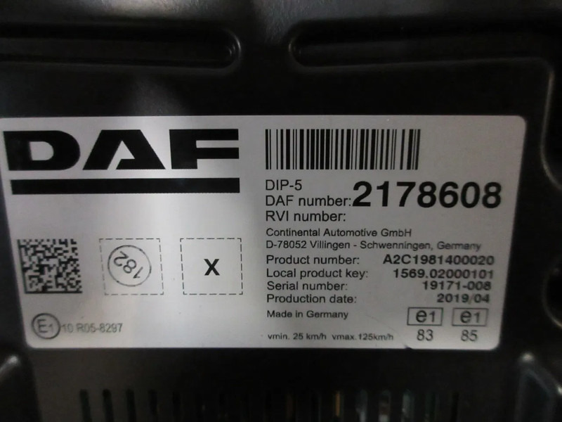 Табло за Камион DAF 2178608 INSTRUMENTENPANEEL DAF XF CF EURO 6 MODEL 2021: снимка 7