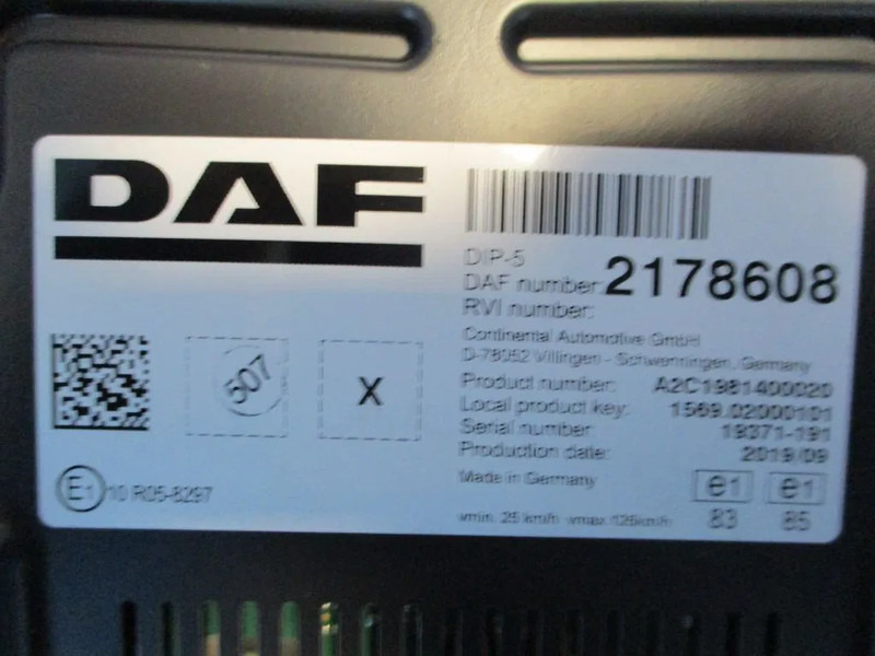 Табло за Камион DAF 2178608 INSTRUMENTENPANEEL DAF XF CF EURO 6 MODEL 2021: снимка 6