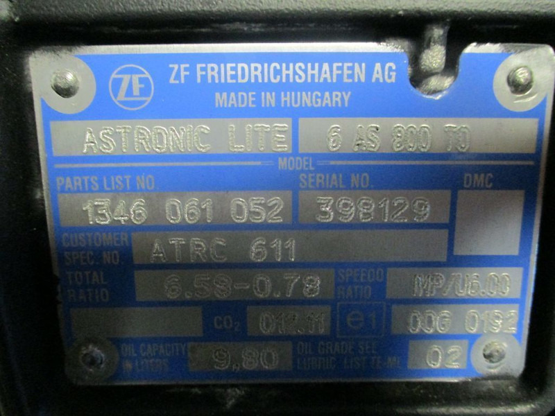 DAF LF 1719058 TRANMISSIE 6 AS 800 TO / Ratio 6.58-078 EURO 6 NIEUW! - Скоростна кутия за Камион: снимка 2 DAF LF 1719058 TRANMISSIE 6 AS 800 TO / Ratio 6.58-078 EURO 6 NIEUW! - Скоростна кутия за Камион: снимка 2