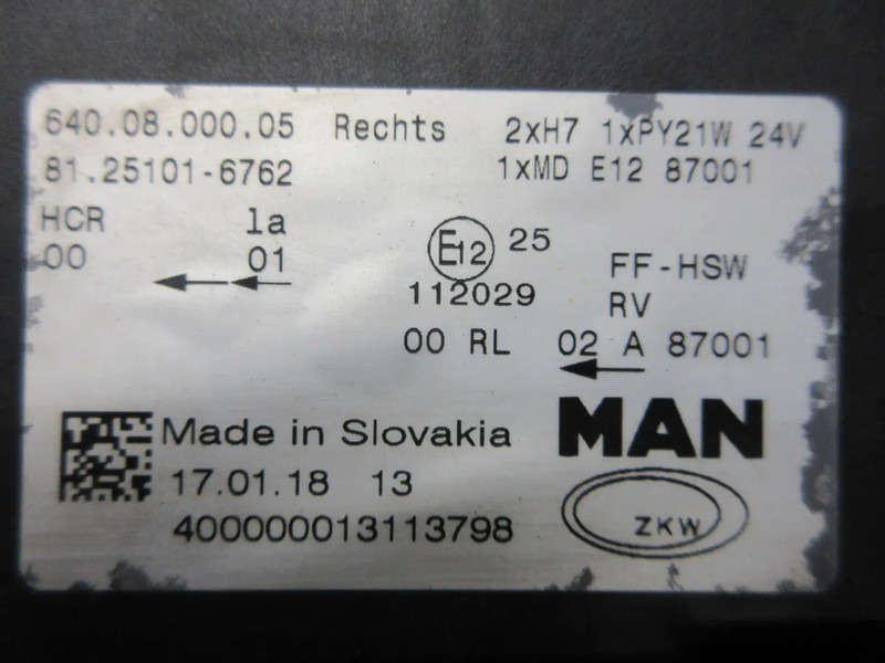 MAN 81.25101-6762 KOPLAMP RECHTS MAN 18.500 EURO 6 MODEL 2020 - Преден фар за Камион: снимка 5 MAN 81.25101-6762 KOPLAMP RECHTS MAN 18.500 EURO 6 MODEL 2020 - Преден фар за Камион: снимка 5