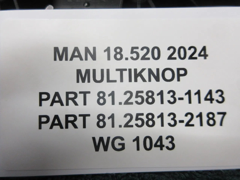 MAN 81.25813-1143 // 81.25813-2187 81.61701-0453 MULTIE KNOP MAN TGX 18.520 - Електрическа система за Камион: снимка 5 MAN 81.25813-1143 // 81.25813-2187 81.61701-0453 MULTIE KNOP MAN TGX 18.520 - Електрическа система за Камион: снимка 5