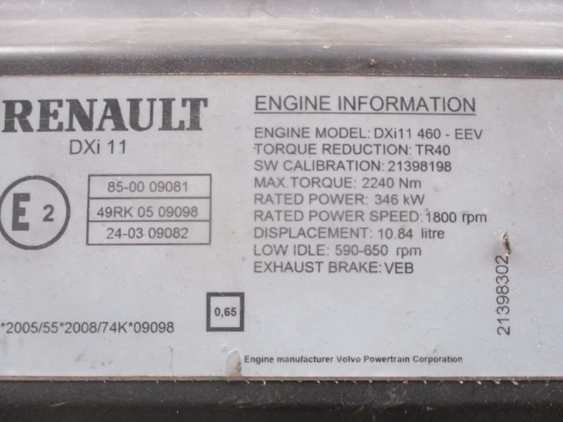 Renault 7422222224//7485003783//7485001977//21398198 PREMUIM DXI 460 EEV - Двигател за Камион: снимка 5 Renault 7422222224//7485003783//7485001977//21398198 PREMUIM DXI 460 EEV - Двигател за Камион: снимка 5