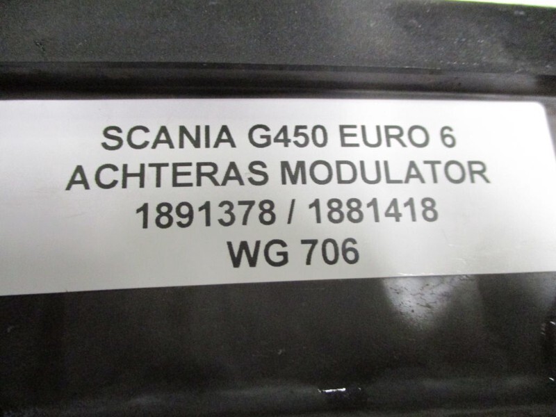 Scania G450 1891378 / 1881418 ACHTERAS MODULATOR EURO 6 - Части на спирачната система за Камион: снимка 2 Scania G450 1891378 / 1881418 ACHTERAS MODULATOR EURO 6 - Части на спирачната система за Камион: снимка 2