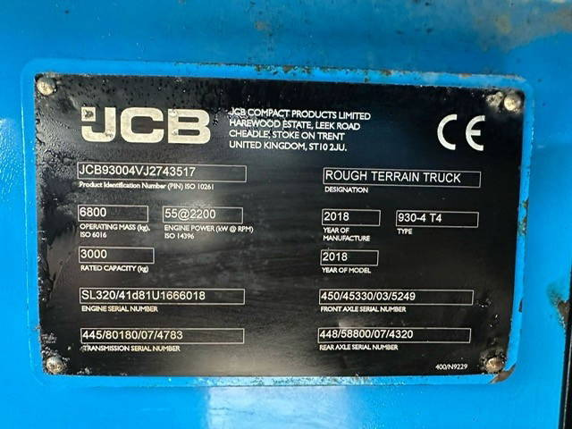 JCB 930-4 T4 - Мотокар с висока проходимост: снимка 3 JCB 930-4 T4 - Мотокар с висока проходимост: снимка 3