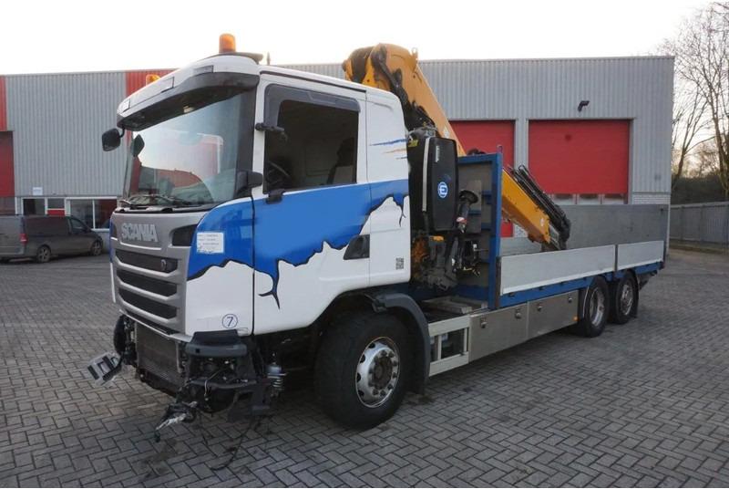 Scania G490 / ENGINE RUNNING / RETARDER / EFFER 255-5S CRANE REMOTE / PLATFORM / FULL-AIR / AUTOMATIC / EURO-6 / 2014 - Камион с кран: снимка 1 Scania G490 / ENGINE RUNNING / RETARDER / EFFER 255-5S CRANE REMOTE / PLATFORM / FULL-AIR / AUTOMATIC / EURO-6 / 2014 - Камион с кран: снимка 1