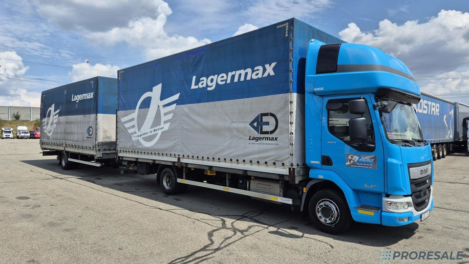 DAF LF 260 FA EURO 6 valník s plachtou + hydraulické čelo - prodejné jen s přívěsem GTS P0471Z - cena je za celou soupravu - Камион с брезент: снимка 1 DAF LF 260 FA EURO 6 valník s plachtou + hydraulické čelo - prodejné jen s přívěsem GTS P0471Z - cena je za celou soupravu - Камион с брезент: снимка 1