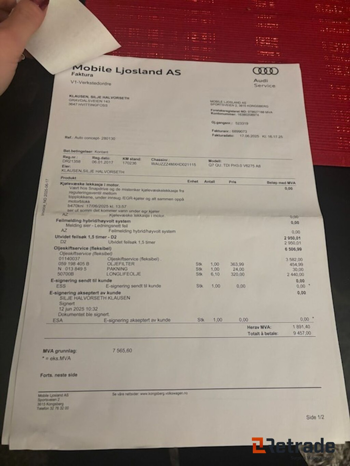 Лек автомобил 2017mod AUDI Q7 e-tron..ladbar hybrid. Diesel: снимка 30