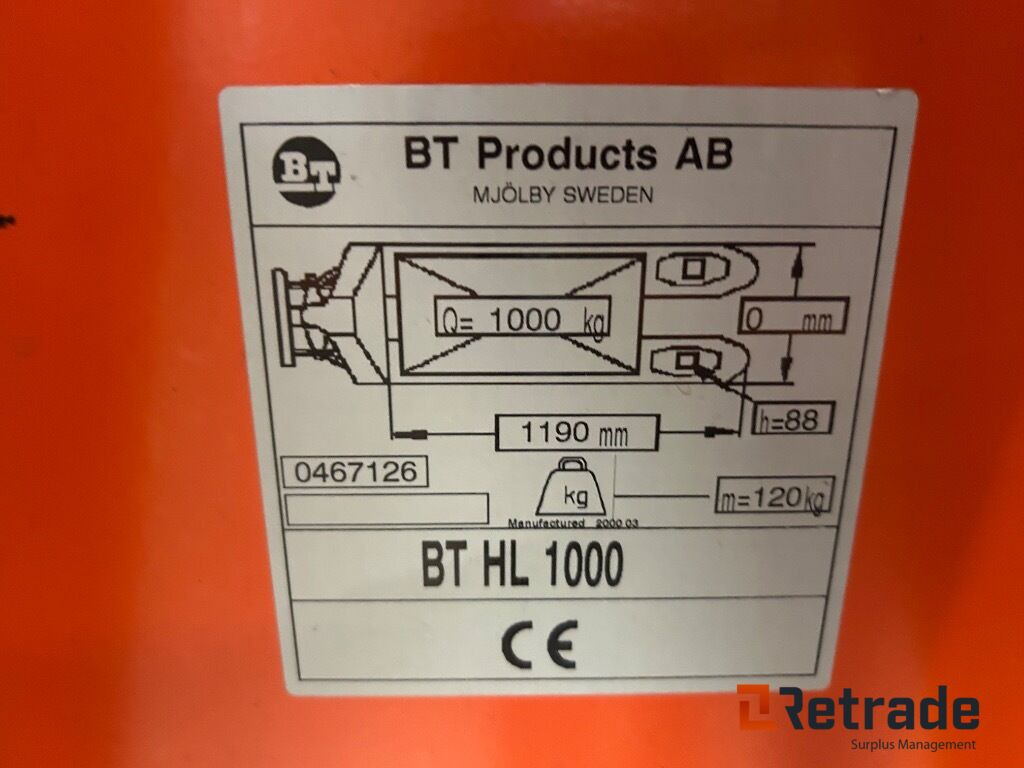Jekke tralle fra BT HL 1000 - Складова техника: снимка 4 Jekke tralle fra BT HL 1000 - Складова техника: снимка 4