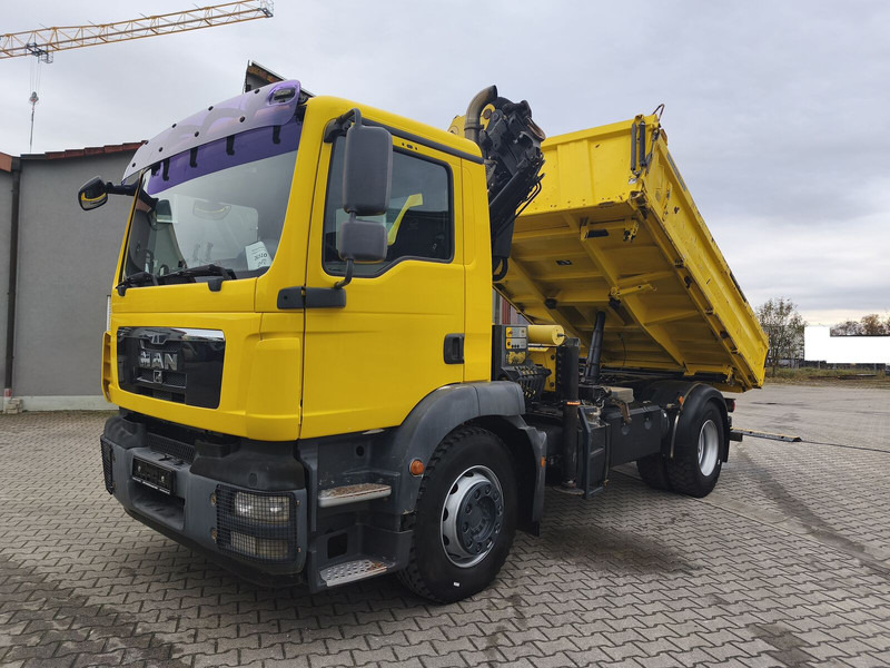 MAN TGM 18.290 4x2 BB Meiller Palfinger PK 14002EH D 14,5 m - Самосвал камион, Камион с кран: снимка 1 MAN TGM 18.290 4x2 BB Meiller Palfinger PK 14002EH D 14,5 m - Самосвал камион, Камион с кран: снимка 1
