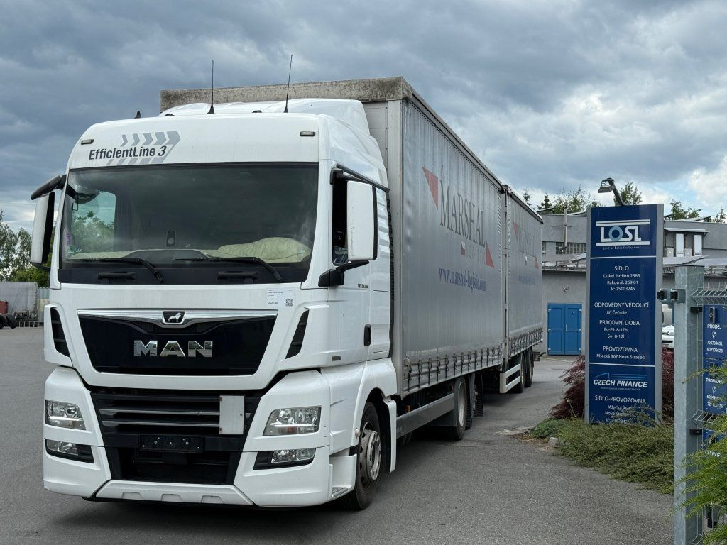 MAN TGX24.510 EURO 6 6x2 + Wecon - Камион с брезент, Брезентово ремарке: снимка 1 MAN TGX24.510 EURO 6 6x2 + Wecon - Камион с брезент, Брезентово ремарке: снимка 1