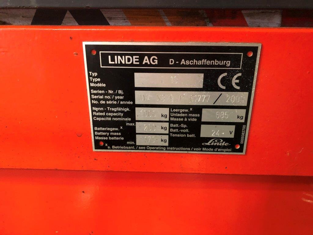 Ant Linde L 10 - high lift truck - stacker - electric pallet truck - pedestrian stacker - Стакер: снимка 3 Ant Linde L 10 - high lift truck - stacker - electric pallet truck - pedestrian stacker - Стакер: снимка 3