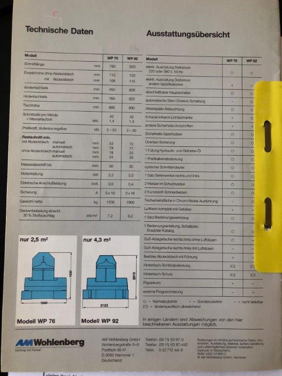 High-speed cutter Wohlenberg WP 76 SPM - Машина за рязане на хартия: снимка 3 High-speed cutter Wohlenberg WP 76 SPM - Машина за рязане на хартия: снимка 3
