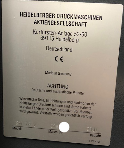 Straight two-colour Heidelberg Speedmaster SM 74-2 - Офсетова машина: снимка 3 Straight two-colour Heidelberg Speedmaster SM 74-2 - Офсетова машина: снимка 3