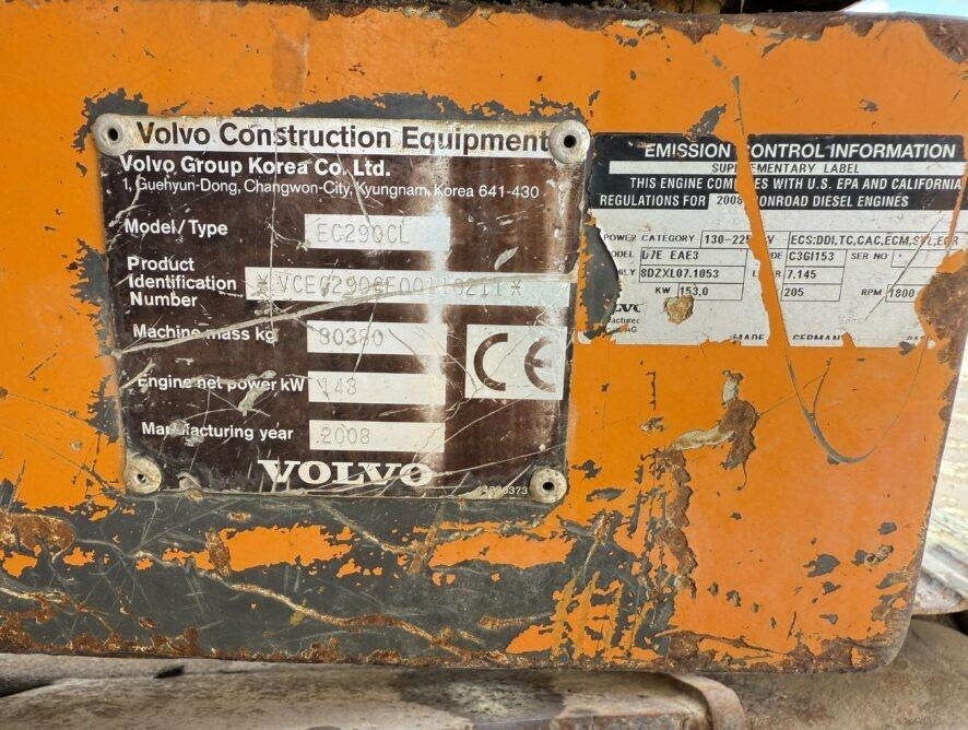 Volvo EC290CL - Верижен багер: снимка 5 Volvo EC290CL - Верижен багер: снимка 5