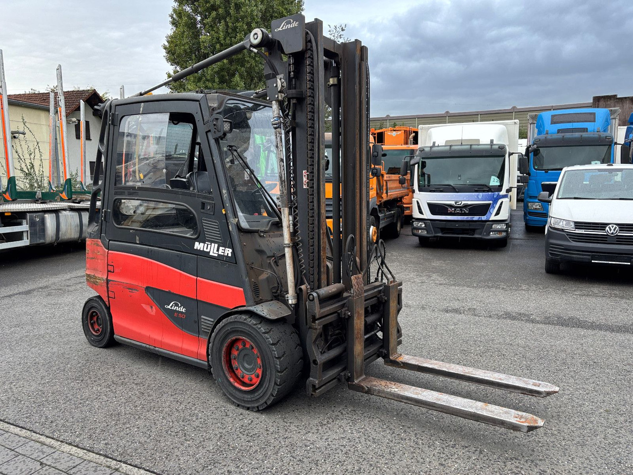 Linde E 50HL-01 Triplex Teleskopgabel - Електрокар: снимка 1 Linde E 50HL-01 Triplex Teleskopgabel - Електрокар: снимка 1