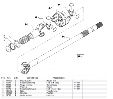 Kramer Kt407 Claas Scorpion 7035 Front Axle Drive Shaft Short Fork, Yoke 26.25, 45172, 46220 - Предна ос: снимка 1 Kramer Kt407 Claas Scorpion 7035 Front Axle Drive Shaft Short Fork, Yoke 26.25, 45172, 46220 - Предна ос: снимка 1