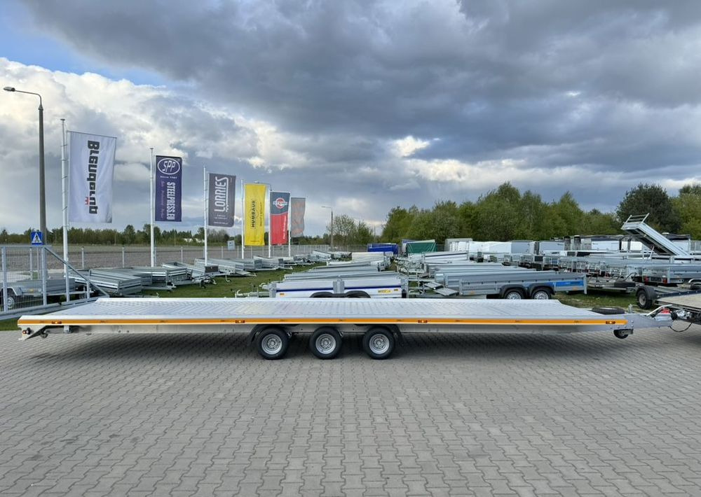 GROMEX laweta aluminiowa | 850x210cm | DMC 3500kg | platforma na 2 auta | 3 osie AL-KO | OŚWIETLENIE LED - Автовоз ремарке: снимка 2 GROMEX laweta aluminiowa | 850x210cm | DMC 3500kg | platforma na 2 auta | 3 osie AL-KO | OŚWIETLENIE LED - Автовоз ремарке: снимка 2
