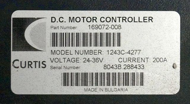 BT 169072-008 | Curtis model 1243C-4277 24-36V200A from LWE080 year 2008 sn. 804 - Блок за управление за Подемно-транспортна техника: снимка 3 BT 169072-008 | Curtis model 1243C-4277 24-36V200A from LWE080 year 2008 sn. 804 - Блок за управление за Подемно-транспортна техника: снимка 3