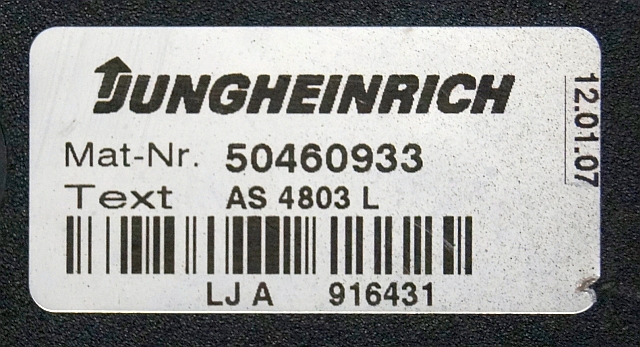 Jungheinrich 50460933 | Stuur regeling steering Controller AS4803 L sw. 1,10 504 - Блок за управление за Подемно-транспортна техника: снимка 3 Jungheinrich 50460933 | Stuur regeling steering Controller AS4803 L sw. 1,10 504 - Блок за управление за Подемно-транспортна техника: снимка 3