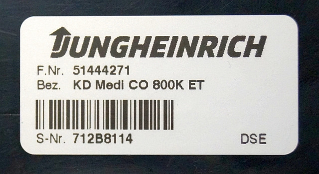 Jungheinrich 51444271 | Display KD Medi CO 800K ET sn. 712B8114 - Табло за Подемно-транспортна техника: снимка 3 Jungheinrich 51444271 | Display KD Medi CO 800K ET sn. 712B8114 - Табло за Подемно-транспортна техника: снимка 3