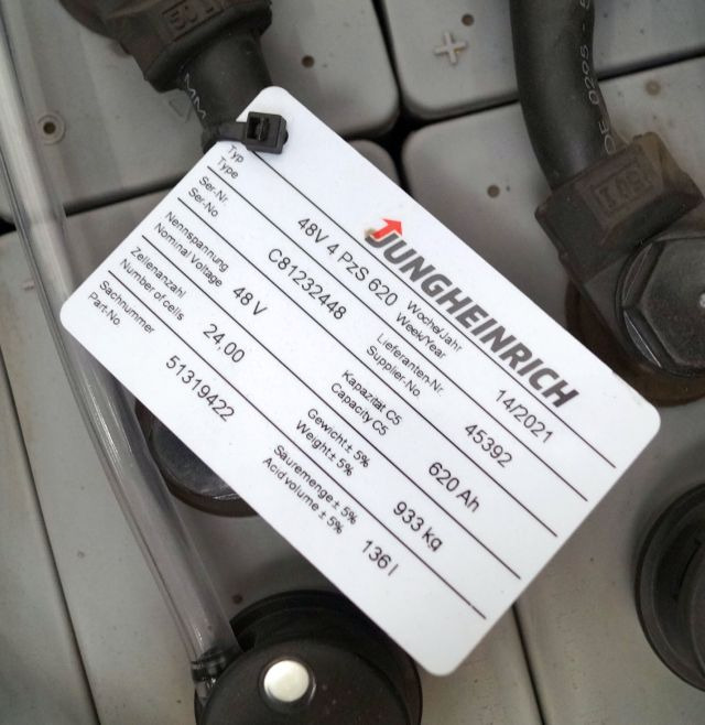 Jungheinrich unknown | Battery 48V620Ah 48 4PZS620 year 4/2021 933 kg dimension Battery 48V620Ah 48 4PZS620 year 4/2021 933 kg dimensions 83,5x52,5x78,5cm sn. C8122448 - Акумулатор за Подемно-транспортна техника: снимка 4 Jungheinrich unknown | Battery 48V620Ah 48 4PZS620 year 4/2021 933 kg dimension Battery 48V620Ah 48 4PZS620 year 4/2021 933 kg dimensions 83,5x52,5x78,5cm sn. C8122448 - Акумулатор за Подемно-транспортна техника: снимка 4