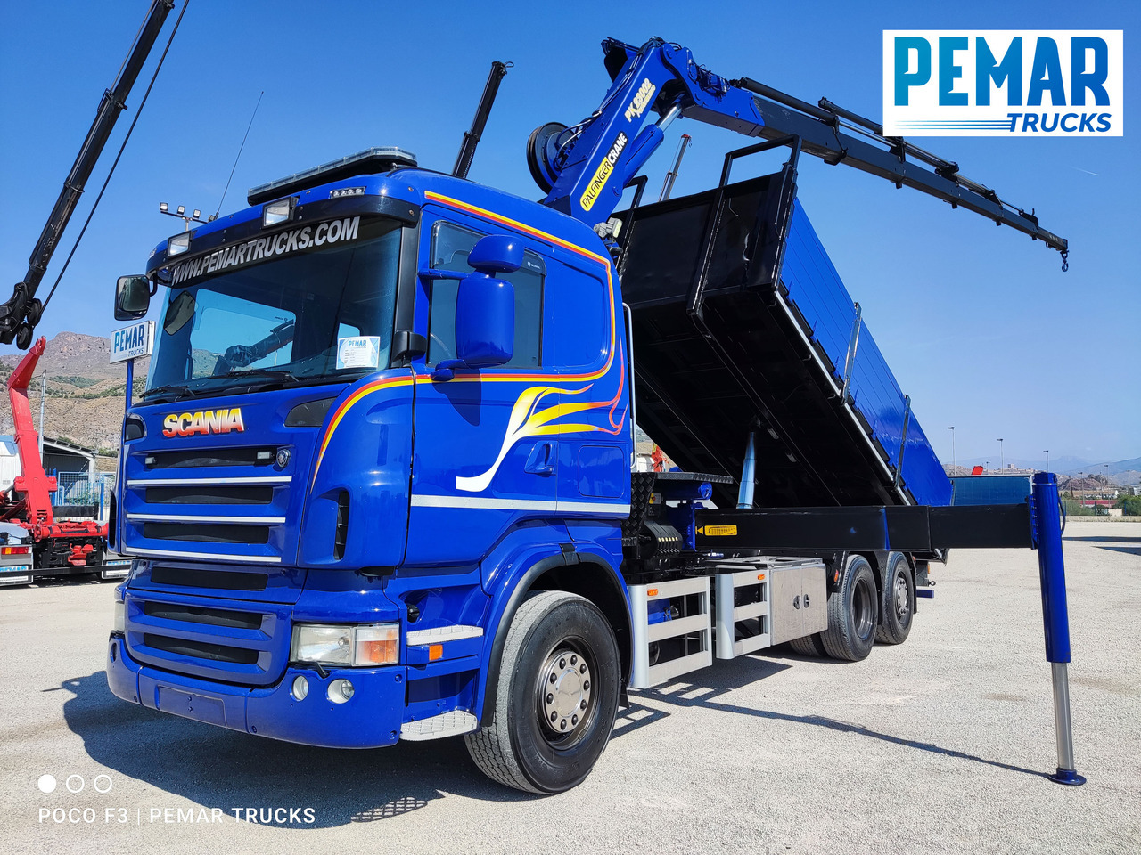 SCANIA R 420 6X2 GRUA PALFINGER PK 23002 BASCULANTE - Самосвал камион, Камион с кран: снимка 1 SCANIA R 420 6X2 GRUA PALFINGER PK 23002 BASCULANTE - Самосвал камион, Камион с кран: снимка 1