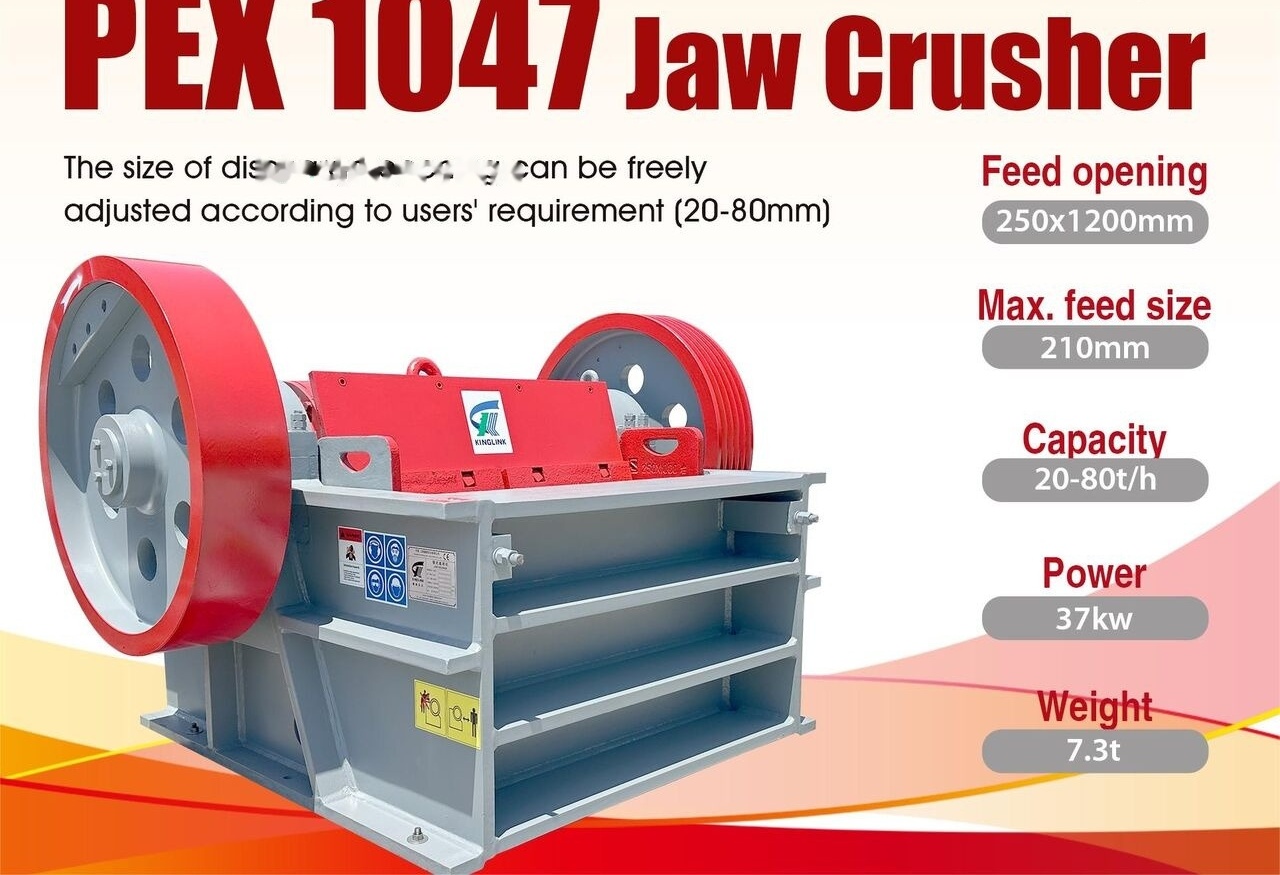Нови Челюстна трошачка Kinglink PEX250x1200 | PEX1047 Rock Stone Fine Jaw Crusher: снимка 6