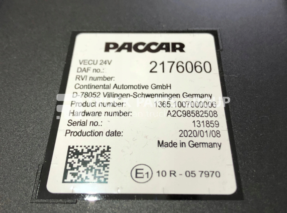 DAF XF, CF, 106, EURO6, EURO 6 emission VECU control unit, ECU, EDC, 2176060, 2034161, A2C98582508, 131859 by Paccar (Copy) - Блок за управление за Камион: снимка 1 DAF XF, CF, 106, EURO6, EURO 6 emission VECU control unit, ECU, EDC, 2176060, 2034161, A2C98582508, 131859 by Paccar (Copy) - Блок за управление за Камион: снимка 1