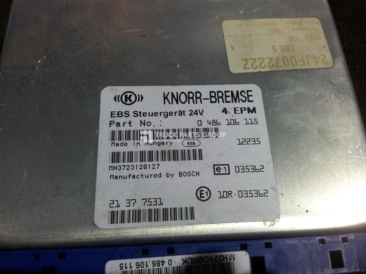 VOLVO FH13, FM13 EURO5 emission EBS control unit, brake system control, 0486106115 by KNORR-BREMSE, 21377531, EBS-MED,TYPE-FE,6*2, 22358919, 21377527, 21377527, 21377531, 22358919, 21377531, 048610611 - Блок за управление за Камион: снимка 1 VOLVO FH13, FM13 EURO5 emission EBS control unit, brake system control, 0486106115 by KNORR-BREMSE, 21377531, EBS-MED,TYPE-FE,6*2, 22358919, 21377527, 21377527, 21377531, 22358919, 21377531, 048610611 - Блок за управление за Камион: снимка 1