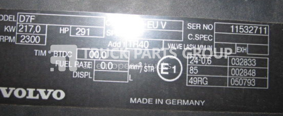 VOLVO FL7, FM, RENAULT MIDLUM DXI engine DXI7, D7E, D7F, 290 HP, 240 H engine - Двигател за Камион: снимка 2 VOLVO FL7, FM, RENAULT MIDLUM DXI engine DXI7, D7E, D7F, 290 HP, 240 H engine - Двигател за Камион: снимка 2