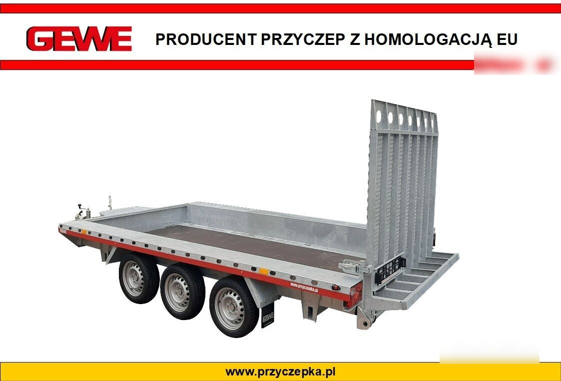 Gewe Przyczepa pod minikoparkę 4x1,8m - 3osiowa, B3500 E/1 - Ремарке за строителна техника: снимка 1 Gewe Przyczepa pod minikoparkę 4x1,8m - 3osiowa, B3500 E/1 - Ремарке за строителна техника: снимка 1