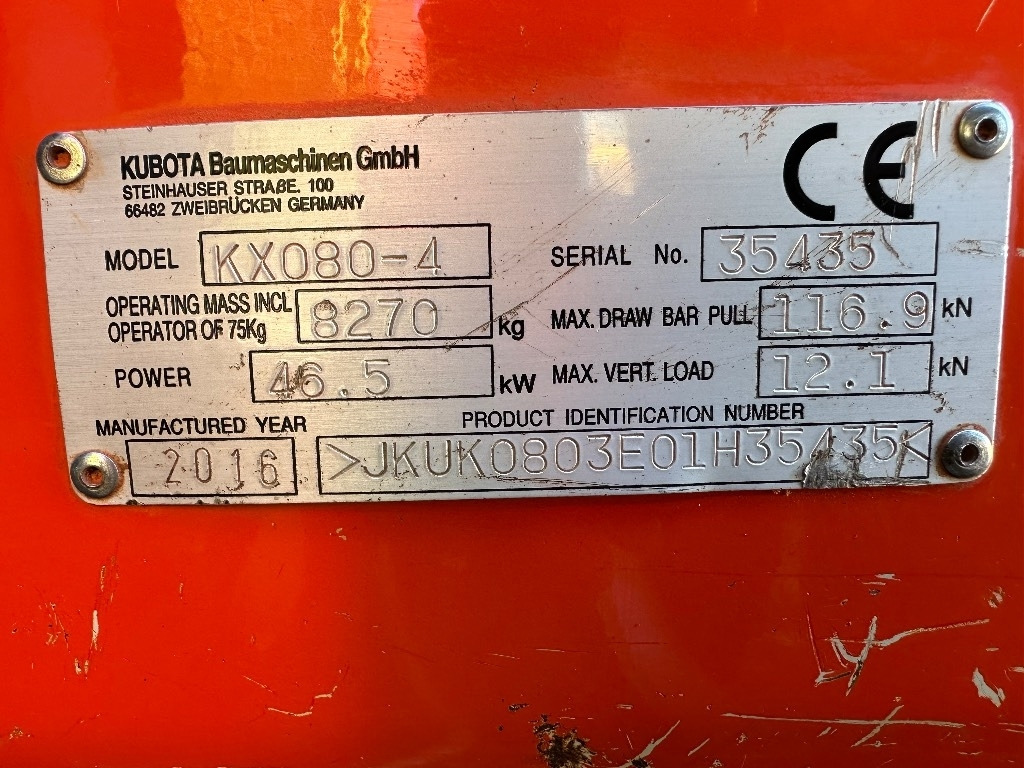 Мини багер Kubota KX 080-4: снимка 24