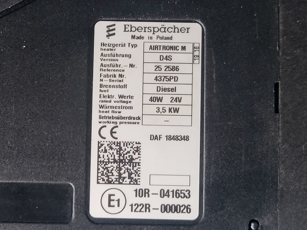 1848348 WEBASTO OGRZEWANIE POSTOJOWE AIRTRONIC M D4S DAF - Резервни части: снимка 2 1848348 WEBASTO OGRZEWANIE POSTOJOWE AIRTRONIC M D4S DAF - Резервни части: снимка 2