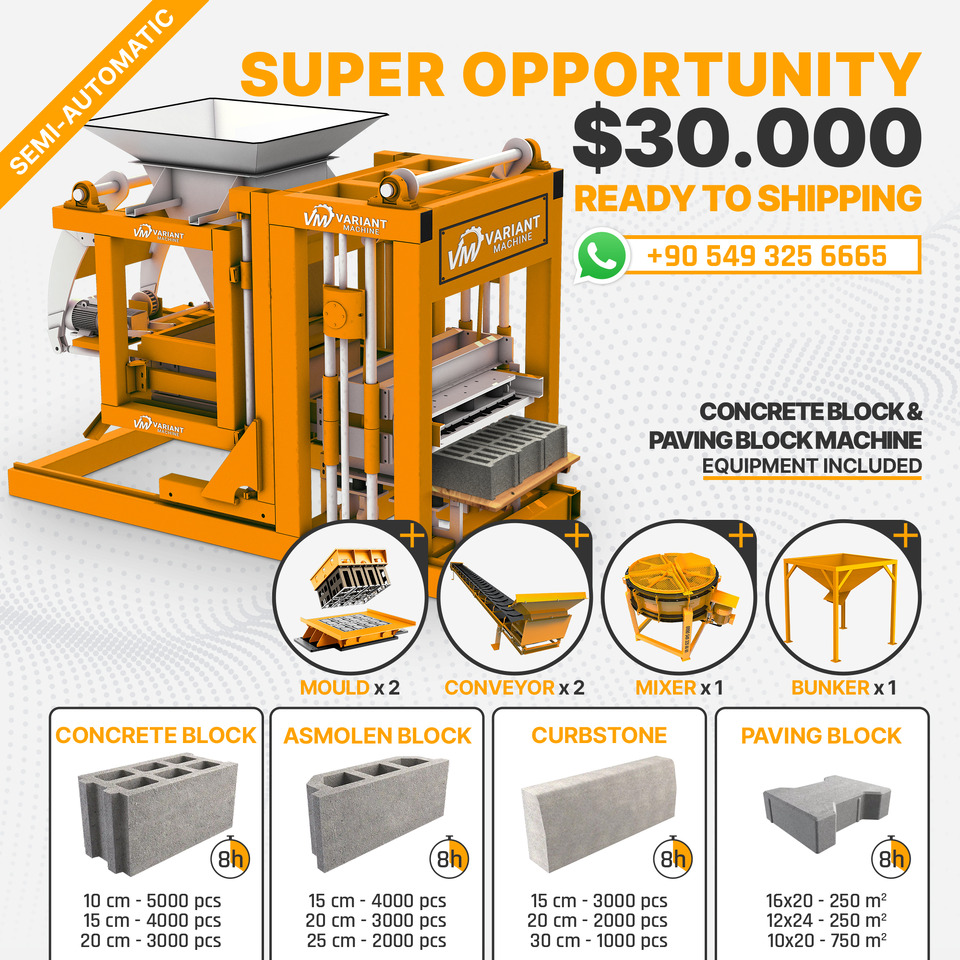 Variant 3.1 Concrete Block Machine - Машина за бетонни блокчета: снимка 1 Variant 3.1 Concrete Block Machine - Машина за бетонни блокчета: снимка 1