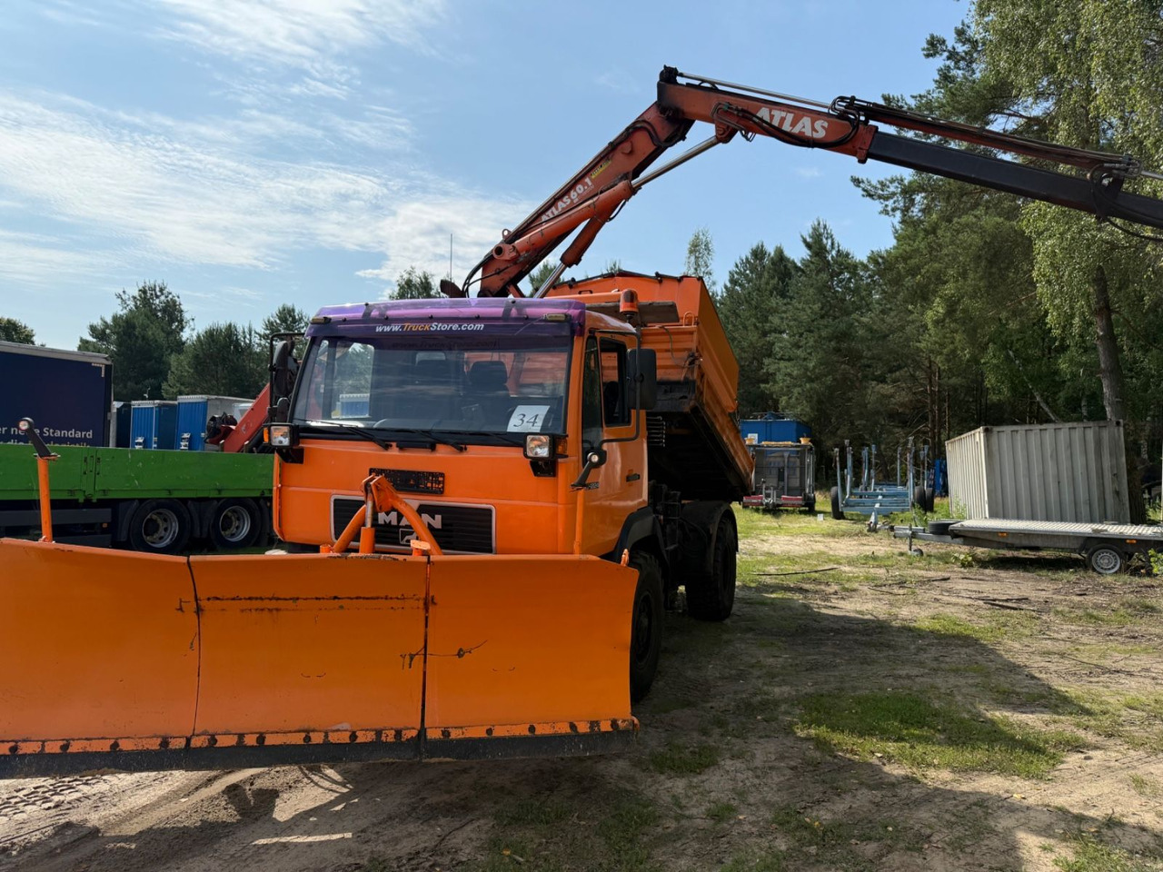 MAN 10.224 Atlas Kran Salzstreuer 4X4 - Самосвал камион, Камион с кран: снимка 1 MAN 10.224 Atlas Kran Salzstreuer 4X4 - Самосвал камион, Камион с кран: снимка 1