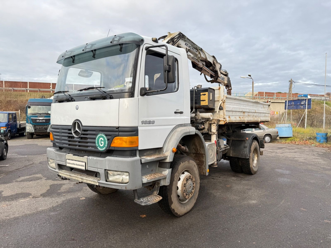 Mercedes-Benz Atego 1828 4x4 Kipper-Kran Atlas - Самосвал камион, Камион с кран: снимка 4 Mercedes-Benz Atego 1828 4x4 Kipper-Kran Atlas - Самосвал камион, Камион с кран: снимка 4