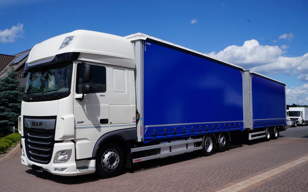 DAF XF 480 EURO 6 ZESTAW TANDEM PRZEJAZDOWY 120 M3 7,7 M + 7,7 M WECON - Камион с брезент: снимка 2 DAF XF 480 EURO 6 ZESTAW TANDEM PRZEJAZDOWY 120 M3 7,7 M + 7,7 M WECON - Камион с брезент: снимка 2