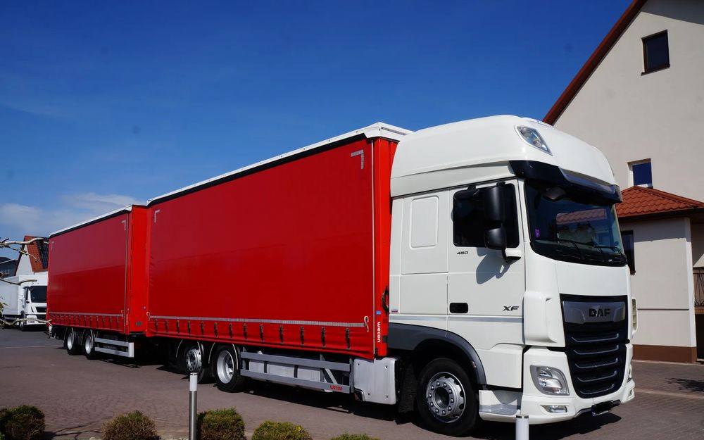 DAF XF 480 EURO 6 ZESTAW TANDEM PRZEJAZDOWY 120 M3 7,8 M + 7,8 M WECON - Камион с брезент: снимка 1 DAF XF 480 EURO 6 ZESTAW TANDEM PRZEJAZDOWY 120 M3 7,8 M + 7,8 M WECON - Камион с брезент: снимка 1
