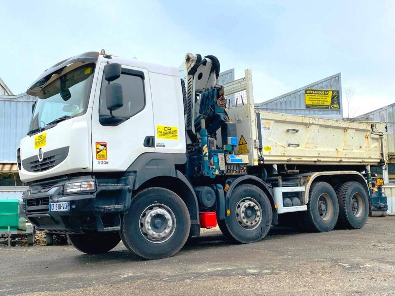 RENAULT KERAX 8x4 520 BIBENNE CIF GRUE CORMACH - Самосвал камион, Камион с кран: снимка 1 RENAULT KERAX 8x4 520 BIBENNE CIF GRUE CORMACH - Самосвал камион, Камион с кран: снимка 1