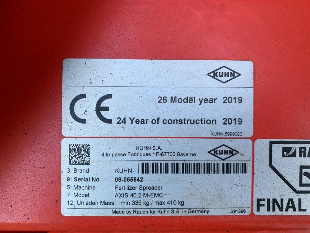 Тороразпръсквачка Kuhn 40.2 m-emc Fert Spreader: снимка 9