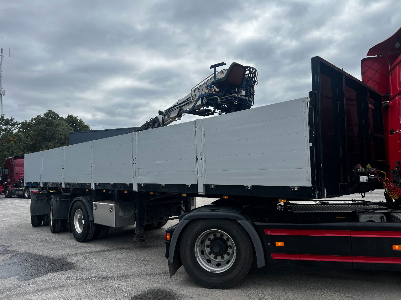 Pacton Stenenoplegger met Kennis 14.000 Kraan, Crane - Бордово полуремарке/ Платформа: снимка 2 Pacton Stenenoplegger met Kennis 14.000 Kraan, Crane - Бордово полуремарке/ Платформа: снимка 2