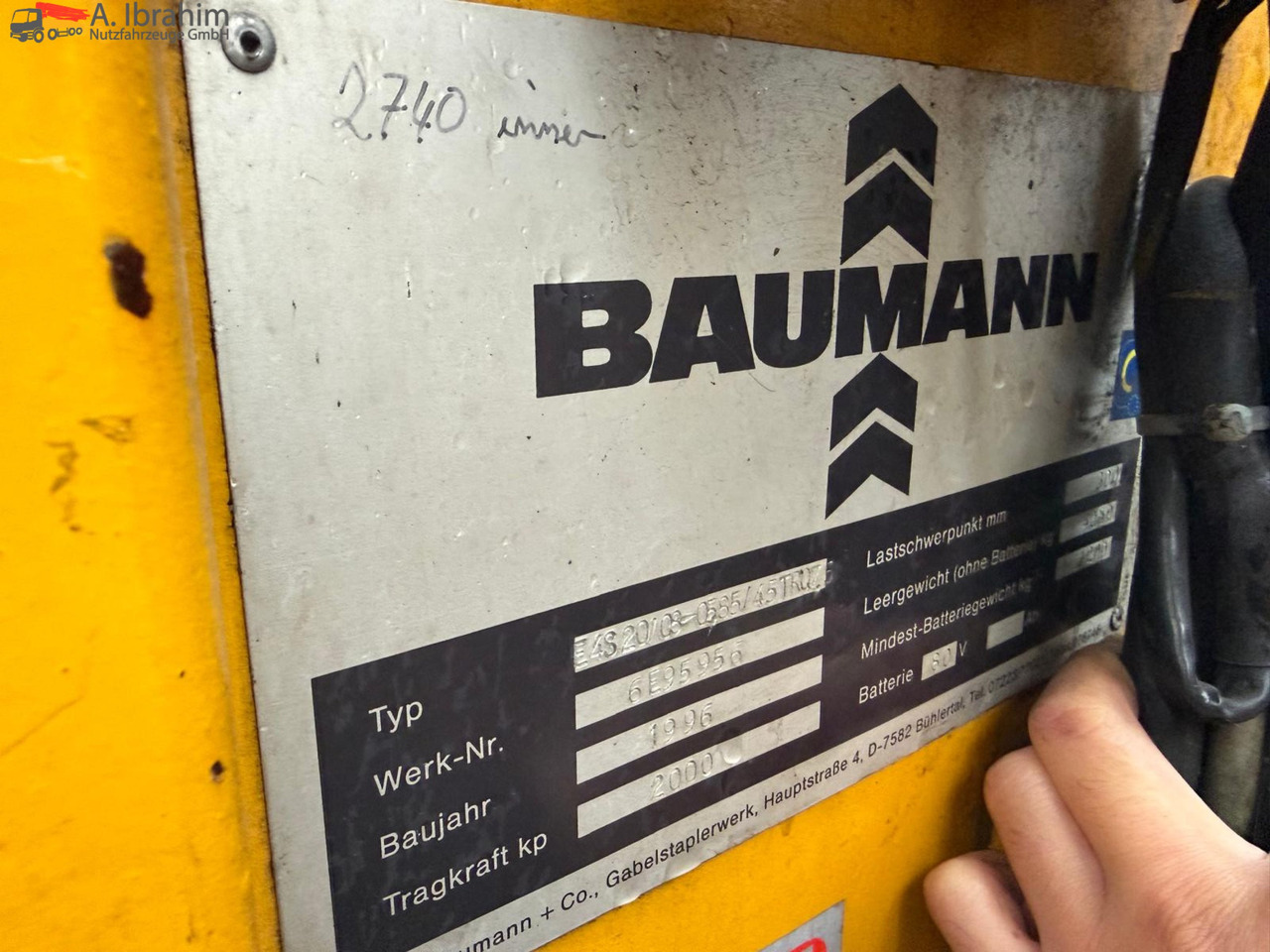 Baumann E 4S20/08 Elektrostapler | 2000 Kg Tragkraft | 80V Batterien - Страничен товарач: снимка 3 Baumann E 4S20/08 Elektrostapler | 2000 Kg Tragkraft | 80V Batterien - Страничен товарач: снимка 3