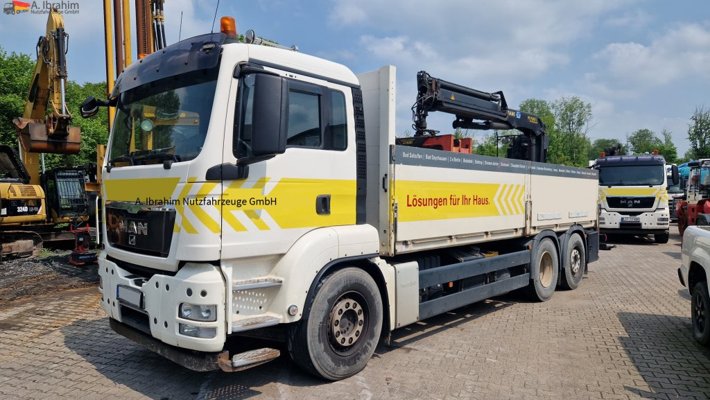 MAN TGS 26.400 PK 15001 Performance Zustand gut, Aufsitzkran - Камион с кран, Бордови камион: снимка 1 MAN TGS 26.400 PK 15001 Performance Zustand gut, Aufsitzkran - Камион с кран, Бордови камион: снимка 1