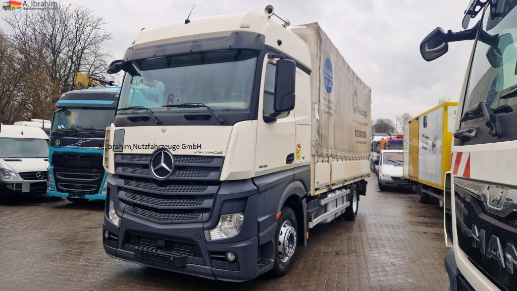 Mercedes-Benz 1845 Retarder Klima, Kühlschrank Edscha, Retarder, LBW, Zustand gut - Камион с брезент: снимка 1 Mercedes-Benz 1845 Retarder Klima, Kühlschrank Edscha, Retarder, LBW, Zustand gut - Камион с брезент: снимка 1