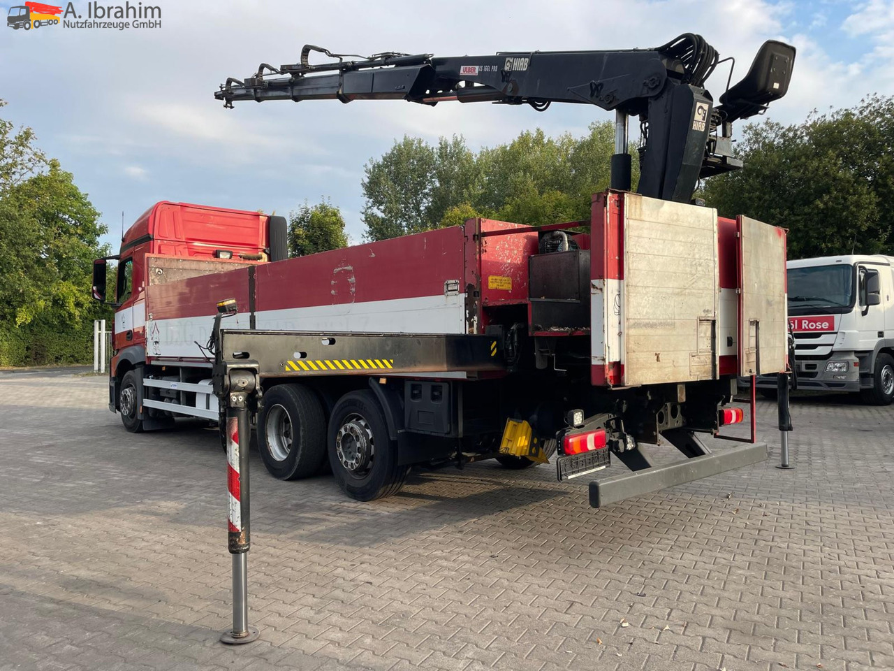Бордови камион, Камион с кран Mercedes-Benz Actros 2545 6x2 Pritsche Kran HIAB 166: снимка 11