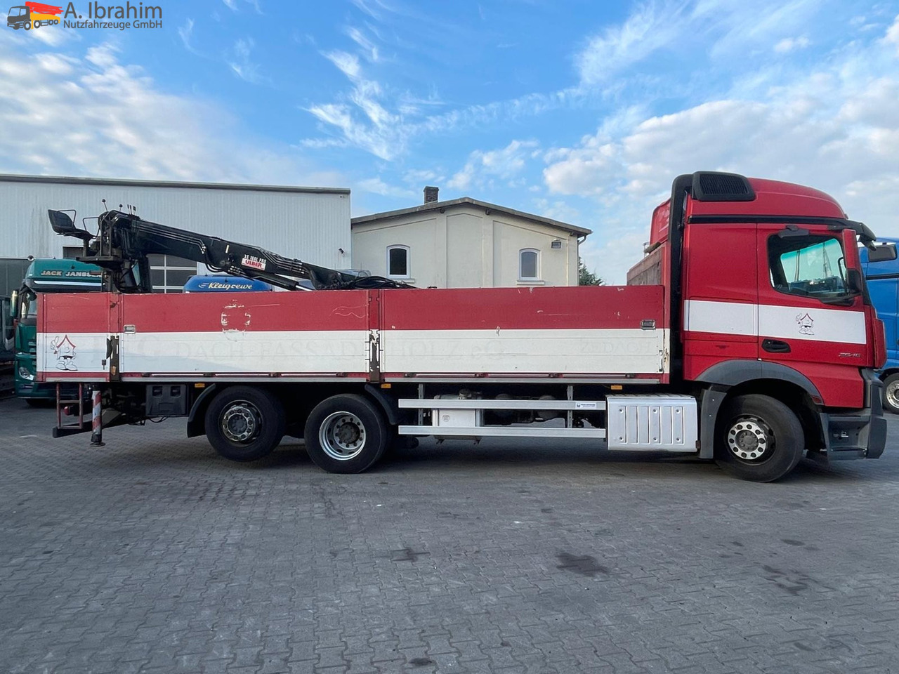 Бордови камион, Камион с кран Mercedes-Benz Actros 2545 6x2 Pritsche Kran HIAB 166: снимка 14