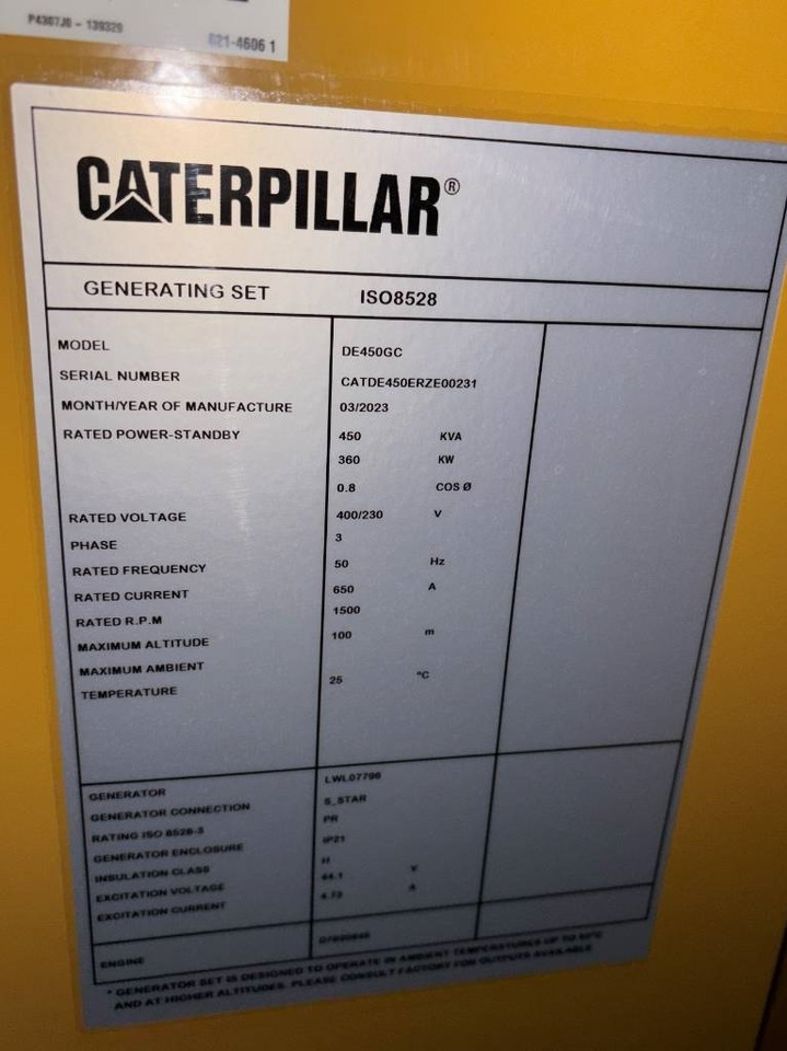 CAT DE450GC - 450 kVA Stand-by Generator - DPX-18219 - Електрогенератор: снимка 4 CAT DE450GC - 450 kVA Stand-by Generator - DPX-18219 - Електрогенератор: снимка 4
