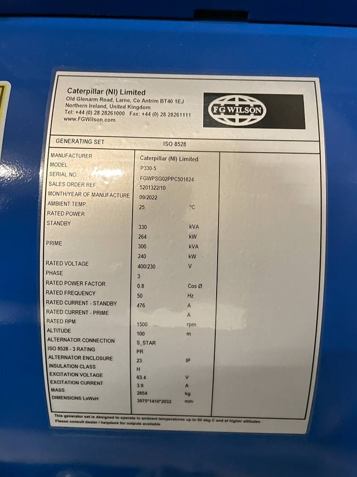 Електрогенератор FG Wilson P330-5 - 330 kVA Surplus Genset - DPX-25087: снимка 6 Електрогенератор FG Wilson P330-5 - 330 kVA Surplus Genset - DPX-25087: снимка 6
