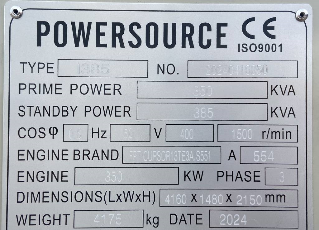 Iveco CR13TE2A - 385 kVA Generator - DPX-19795 - Електрогенератор: снимка 4 Iveco CR13TE2A - 385 kVA Generator - DPX-19795 - Електрогенератор: снимка 4