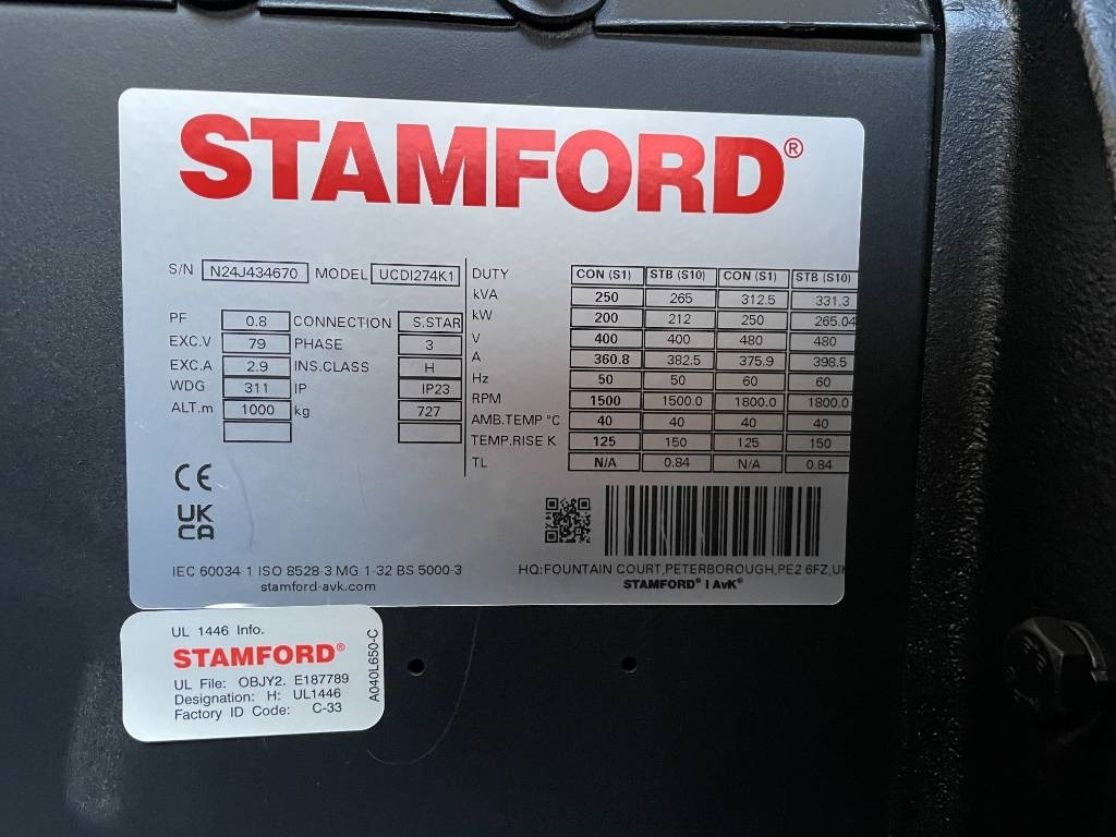 Нови Електрогенератор Volvo TAD882GE - 275 kVA Stage V Generator - DPX-19029: снимка 17